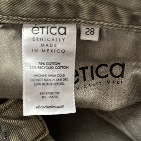 Etica Ethically Made in Mexico Rhea mid rise straight cropped denim jeans Otter - Picture 4 of 13